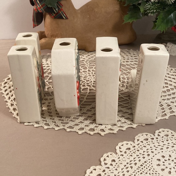 Vintage Noel Christmas Candle Holders Set In Original Box Lipper & Mann - Picture 11 of 16